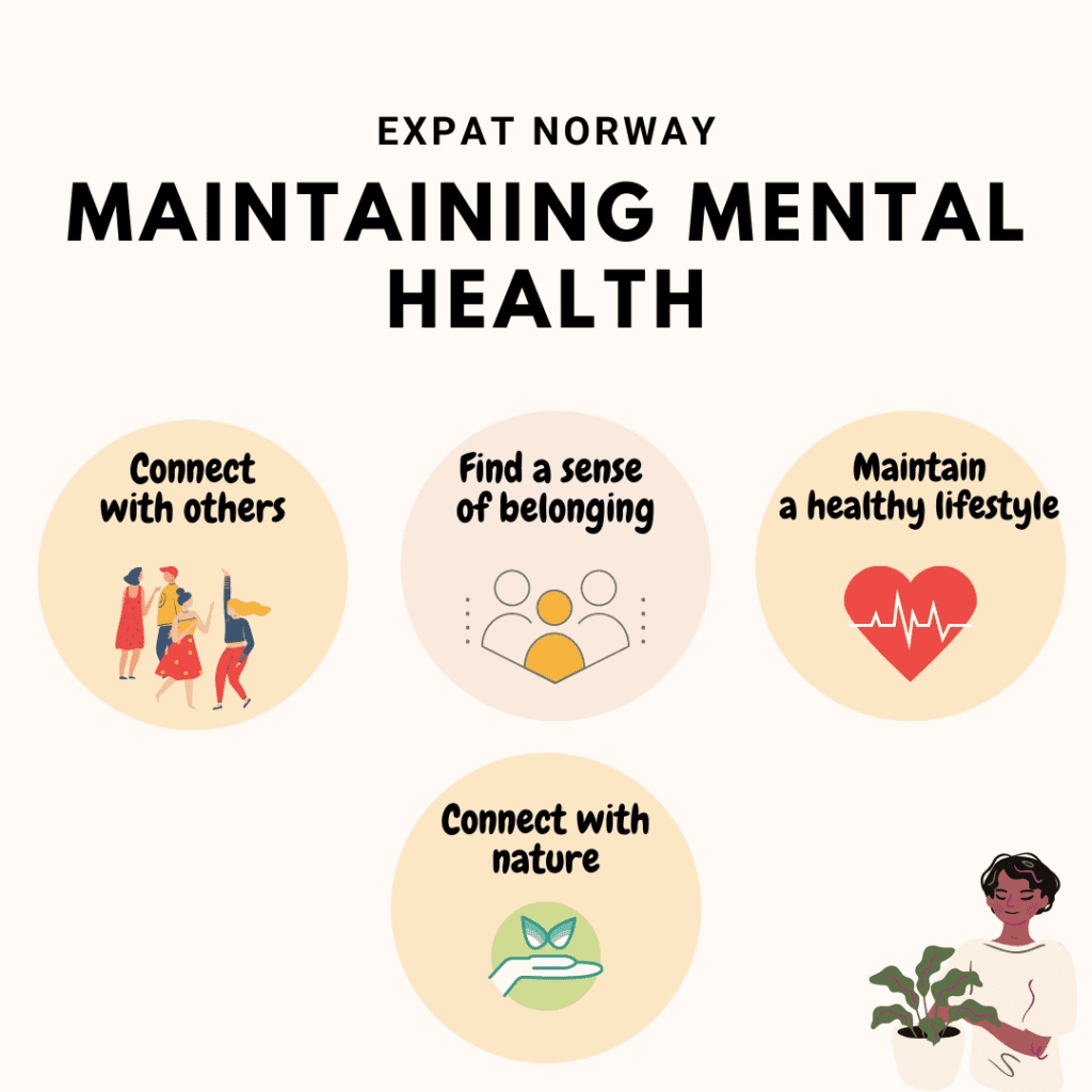 Infographics for maintaining mental health as an expat in Norway
